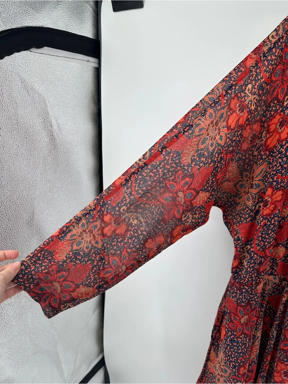 Free People Cottagecore Festival Boho‎ Romantic Chic Red Floral Mini Dress SzM